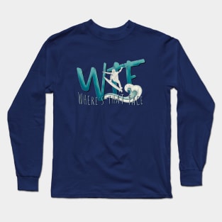 WTF Where’s That Face Surf Pun Long Sleeve T-Shirt